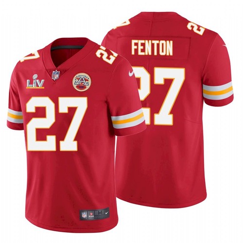 Men's Kansas City Chiefs #27 Rashad Fenton Red NFL 2021 Super Bowl LV Stitched Jersey